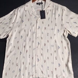 Winward Beige Patterned Men's shirt size M brand new w tags
